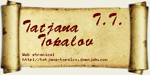 Tatjana Topalov vizit kartica